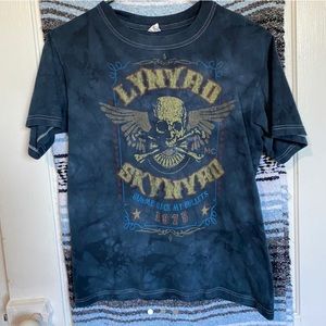 Blue tie dye lynyrd skynyrd band t shirt